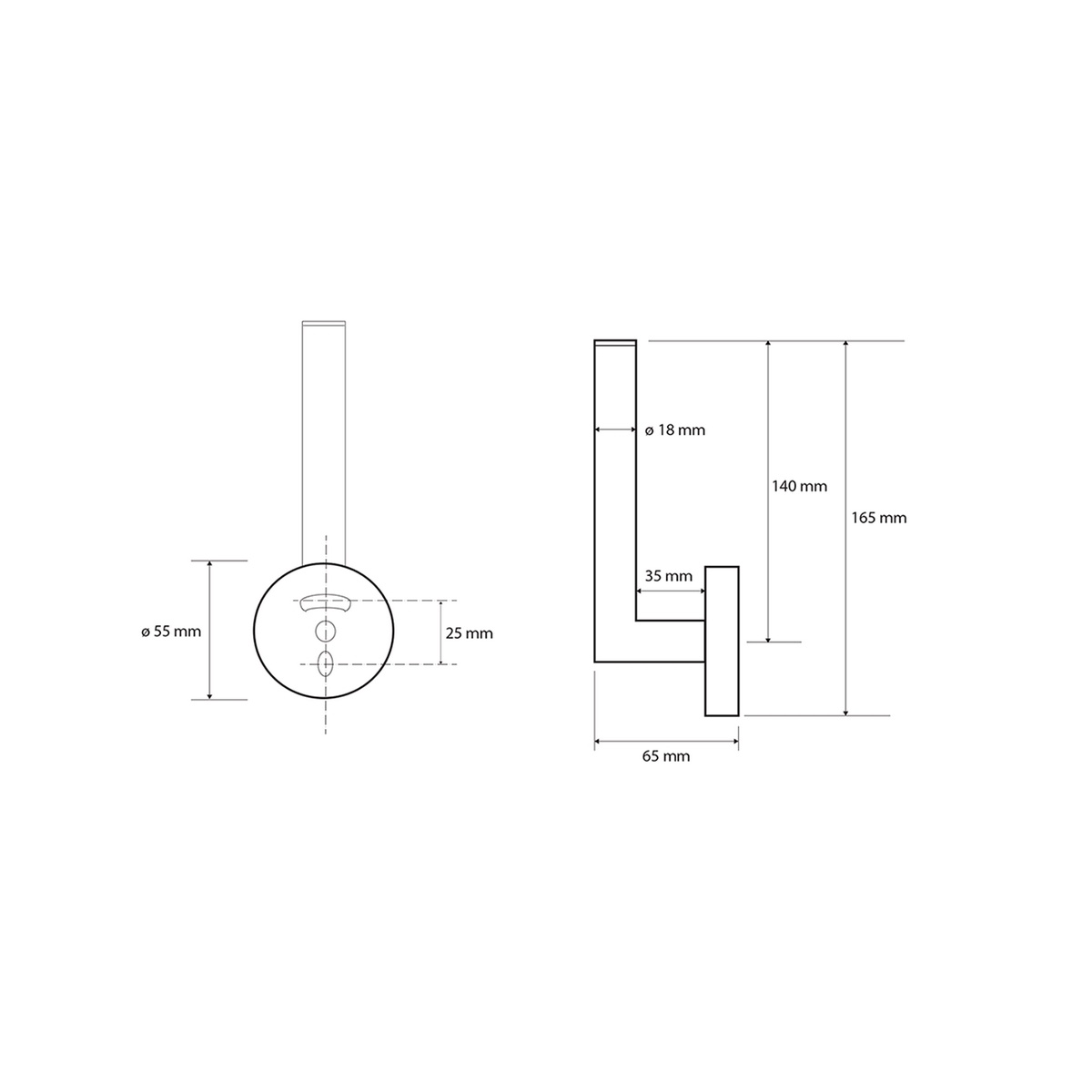 SAPHO XB701 X-Round fekete WC-papír tartótartalék, fekete termék 2. képe