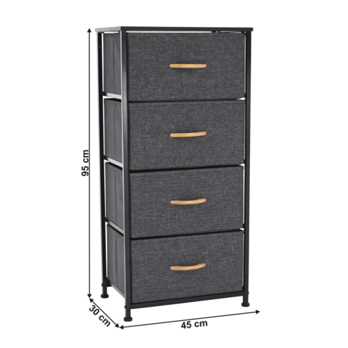 Komoda z szufladami z tkaniny PALMERA, czarny