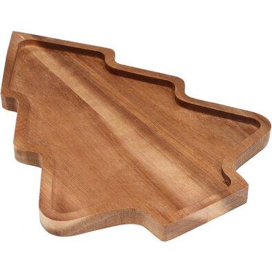 Taca do serwowania z drewna akacjowego Choinka 28,5 × 20 × 1,5 cm