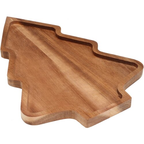 Taca do serwowania z drewna akacjowego Choinka 28,5 × 20 × 1,5 cm