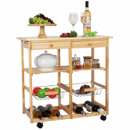 Servírski voziček na kolesih Lumber