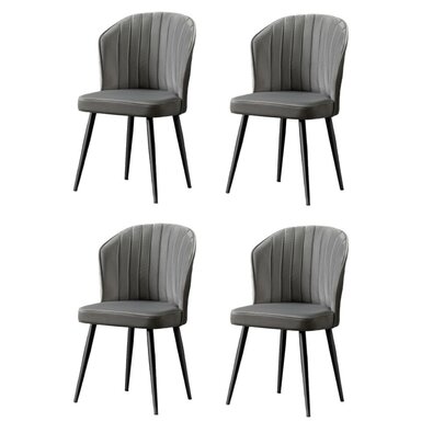 Set de scaune de sufragerie Rubi Grey and Black, 4buc.