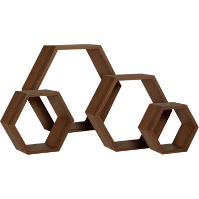 Set de rafturi suspendateHexagon, 4 buc. MDF