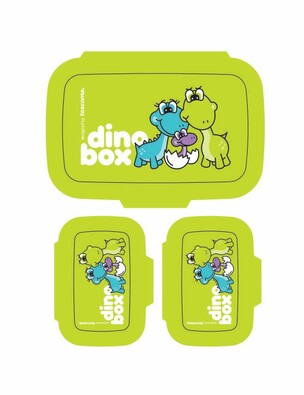 Tescoma Dino Zdrowe pudełka na drugie śniadanie 3 szt., zielony