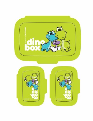 Tescoma Dino Zdrowe pudełka na drugie śniadanie 3 szt., zielony
