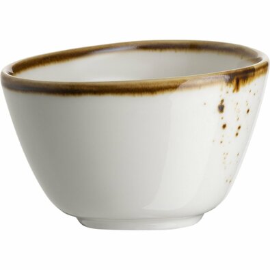 Mäser Bol oval Pintar White cu puncte maro 7 x 6cm