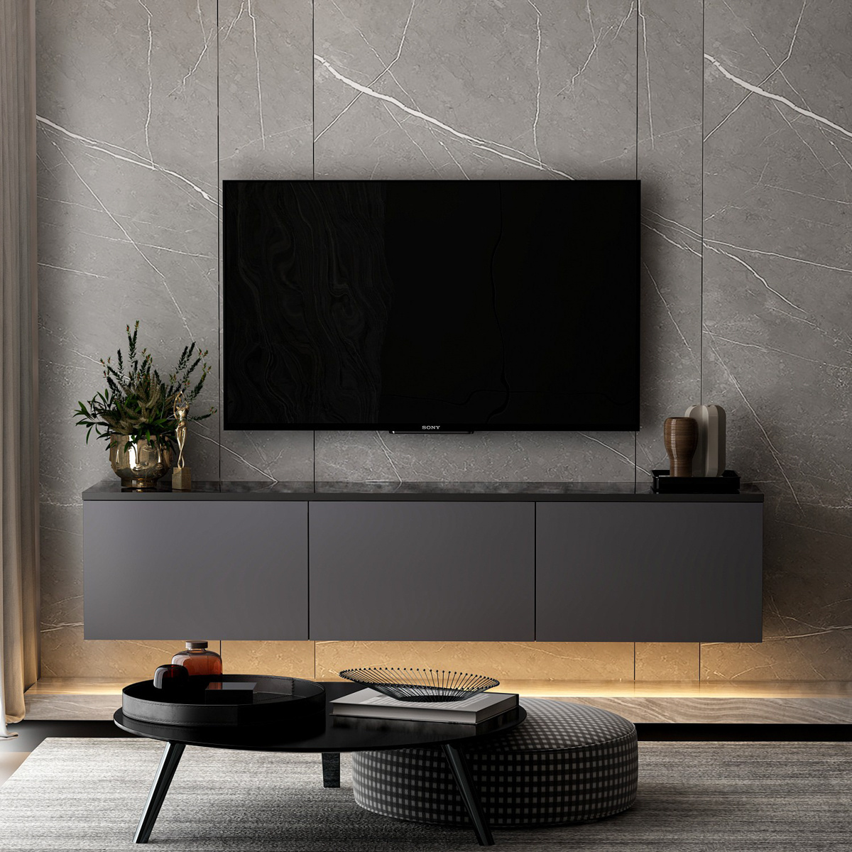 Televizní stolek Neon Illuminated Anthracite - thumb (8)