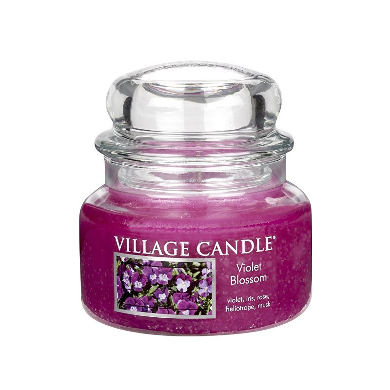 Village Candle Vonná svíčka ve skle, Fialky - Violet Blossom, 269 g