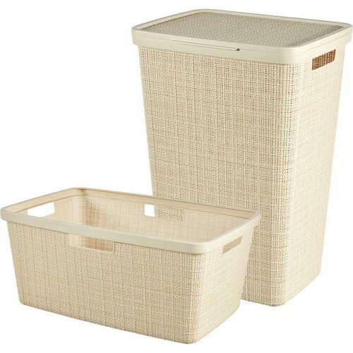 Curver Coș pentru rufe murdare Jute 58 l, bej