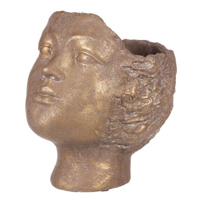 Betonna oblika za cvetlični lonec, glava, bakrena,premer 14 cm, 18 x 14 x 19 cm