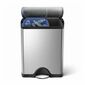 Simplehuman Coș dreptunghiular cu pedală pentrudeșeuri sortate 46 l, oțel