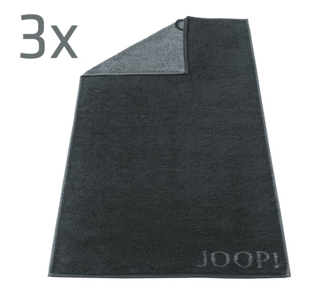 Ručník Doubleface JOOP!, černá, sada 3 ks,  50 x 100 cm