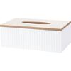 Cutie pentru batiste Stripes alb, 25 x 13,5 x 9 cm