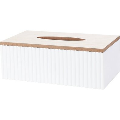 Cutie pentru batiste Stripes alb, 25 x 13,5 x 9 cm