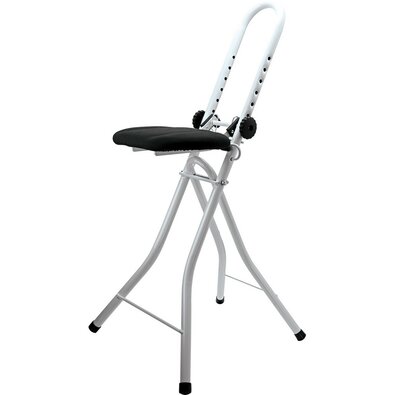 MSV Skladacia stolička na žehlenie nastaviteľná 43 x 62 x 97 cm, biela
