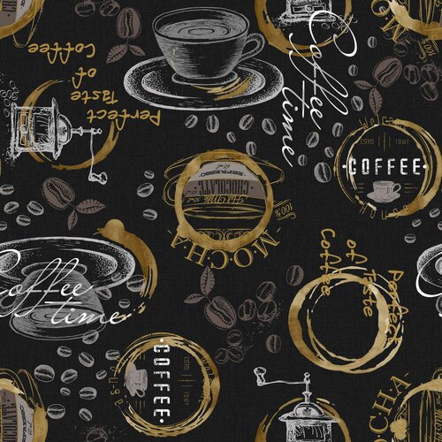 Perfect Coffee foltálló abrosz fekete, 120 x 140 cm