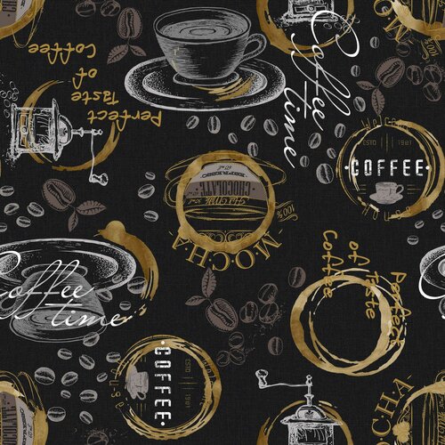 Ubrus s nešpinivou úpravou Perfect Coffee černá, 120 x 140 cm
