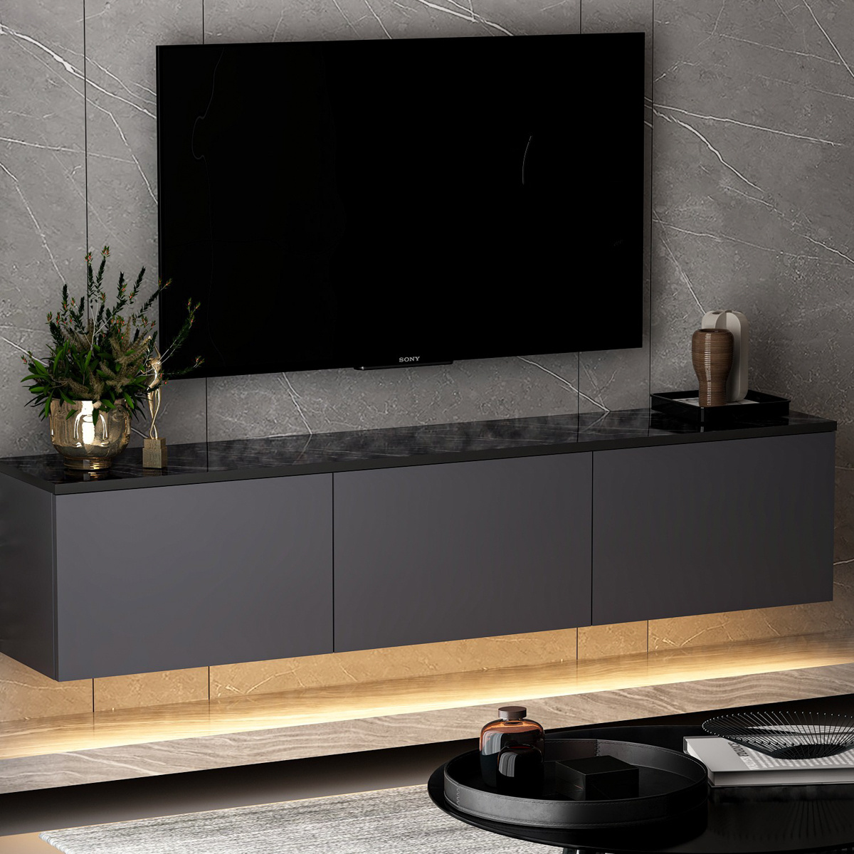 Televizní stolek Neon Illuminated Anthracite - thumb (6)