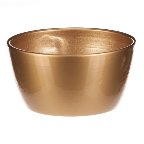 Keramik-Übertopf Terrakotta, Durchmesser 15 cm, goldfarben
