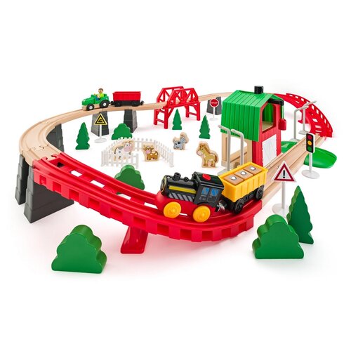 Trenuleț Woody - Fermă, 60 piese