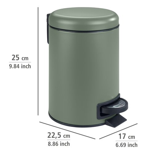 Wenko Pedálový odpadkový koš Leman 3 l, tmavě zelená