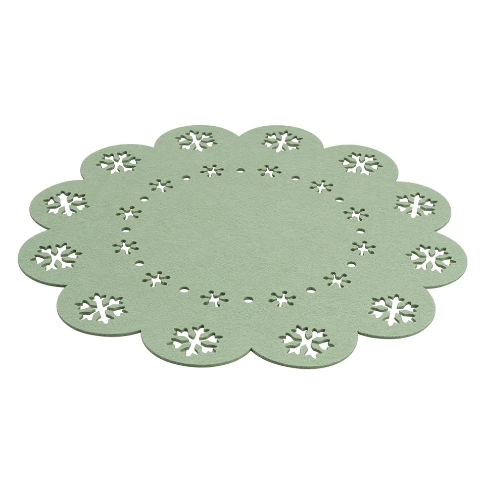 Altom Prostírání Snowflake zelená, pr. 38 cm, sada 4 ks - thumb (1)