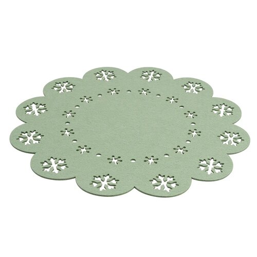 Altom Tischsets Snowflake grün, Durchmesser 38 cm , 4er-Set