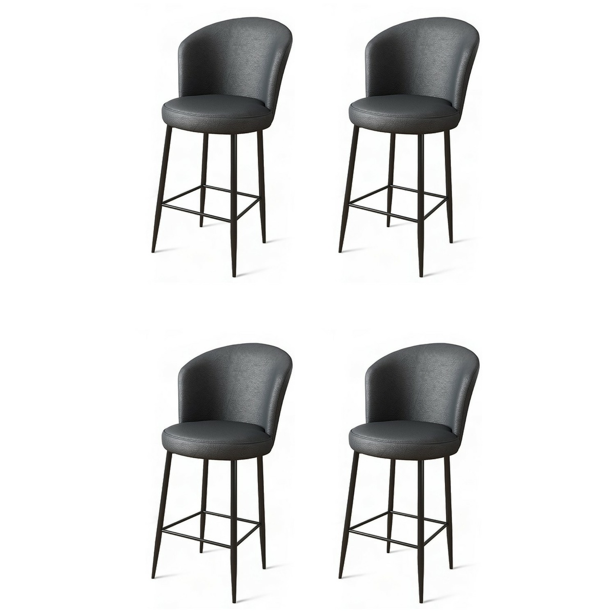 Sada barových židlí Uras Anthracite, 4 ks, 4 ks
