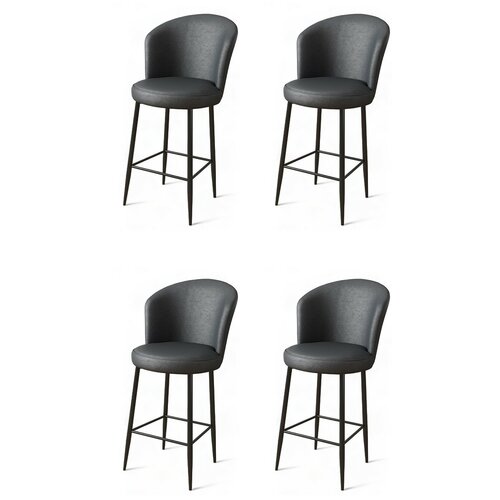 Sada barových židlí Uras Anthracite and Black, 4 ks