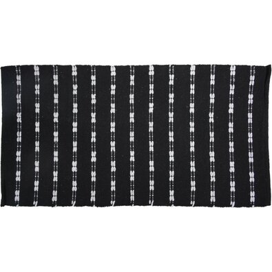Teppich gesteppt Schwarz, 70 x 140 cm