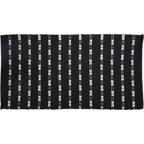 Covor cu dungi negru, 70 x 140 cm