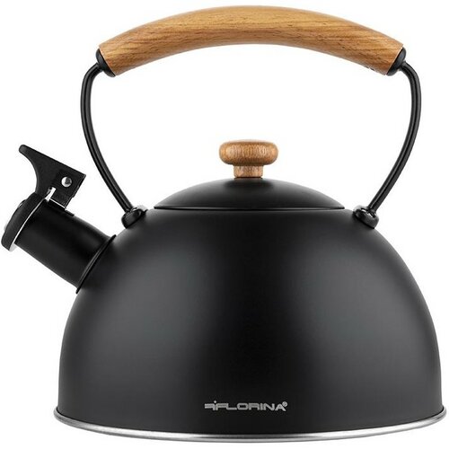 Florina Edelstahl-Wasserkocher Natura Line 1,8 l, Schwarz