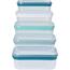Set doze dreptunghiulare, 5 piese, din plastic, cu capac