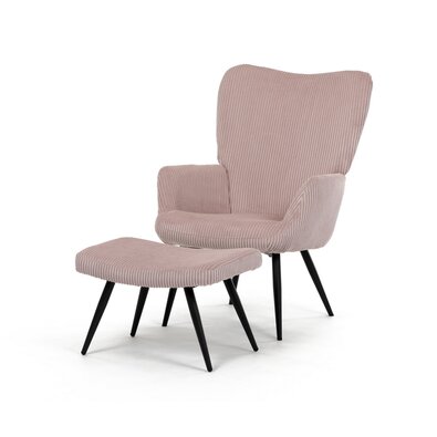 Entspannungssessel mit Fußstütze L7285 PINK6, rosa