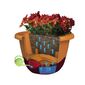 Plastia Selbstbewässernder Blumentopf Mareta grün + beige, 30 cm Durchmesser.