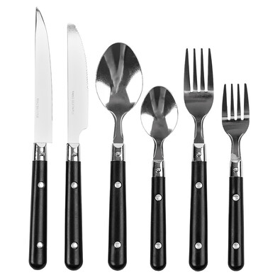 48-dielna sada príborov Classic, čierna
