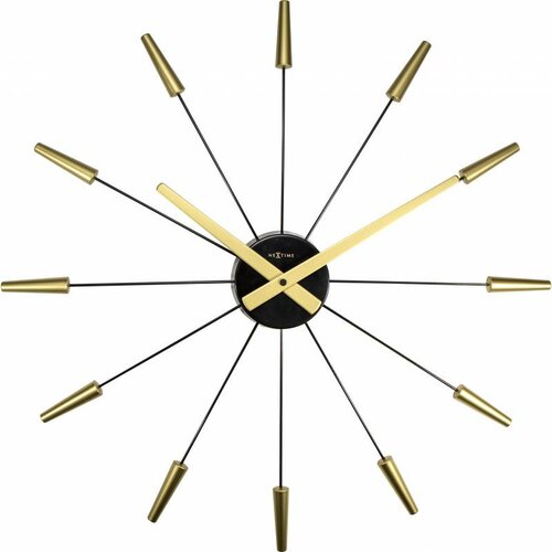 Nextime Plug Inn Gold 2610go zegar ścienny, śr. 60 cm
