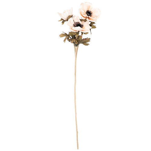 Floare artificială Anemone crem, 3 flori, 56 x 17 cm