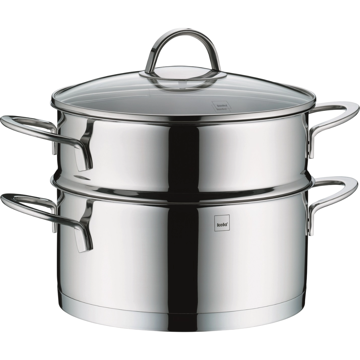 Kela Garnek do gotowania na parze ze stali nierdzewnej z pokrywką CAILIN, 20 cm