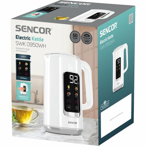 Sencor SWK 0950WH elektromos vízforraló, fehérszínben