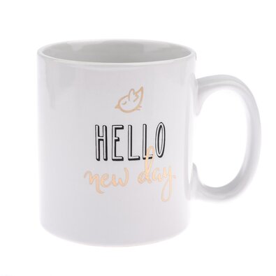 Porcelánový hrnček Hello 650 ml, zlatá