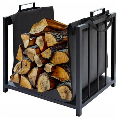 Suport metalic Aldotrade pentru lemne cu geantă de transport, 51 x 37 x 50,5 cm