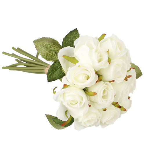Sztuczna wiązanka róż, biały
