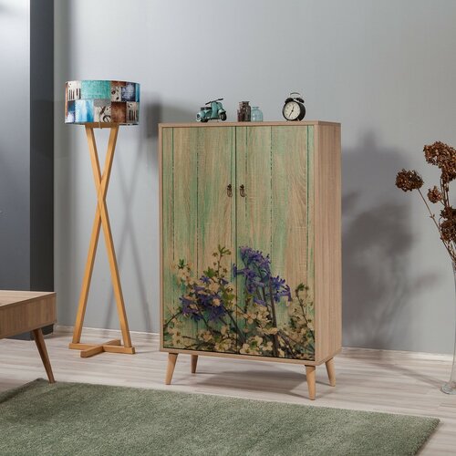Schrank Mega Sonoma Oak Flowers I
