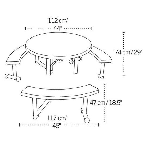 Lifetime - piknikový stôl a 3x lavice (22127)
