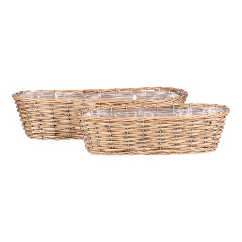 Set de coșuri din răchită pentru jardiniereChevigny, 2 bucăți, maro