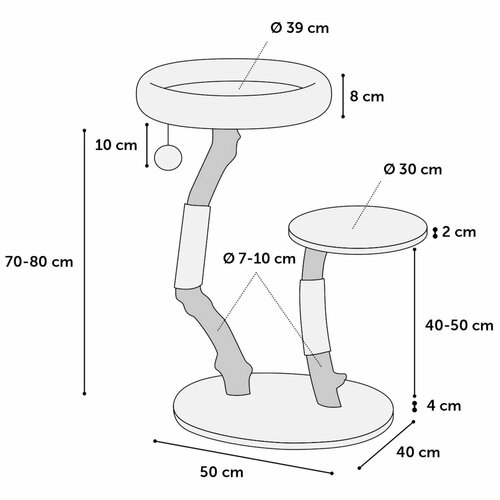 Flamingo Škrabadlo pro kočky BETULA 2, hnědá, 86 cm
