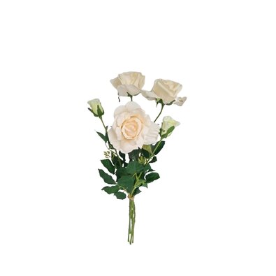 Sztuczny kwiat Róża biała, 68 cm, 5 szt.