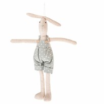 Velikonoční textilní zajíc na zavěšení, šedá, 42 x 12 cm Velikonoční textilní zajíc na zavěšení, šedá, 42 x 12 cm