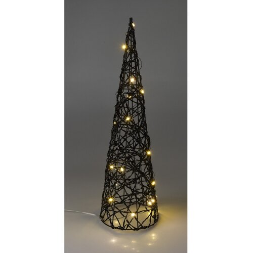 Stożek świąteczny LED Blackwire czarny, 12 x 40 cm